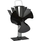 Ofenventilator Wärmebetrieben 3 Blätter Schwarz