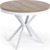 WFL GROUP Esstisch Cloud (erhältlich in 3 Größen – 90/100/120 cm ausziehbar auf 170/180/200 cm), platzsparender Tisch in Holzoptik für Küche, Esszimmer oder Wohnzimmer braun 90.00 cm x 90.00 cm