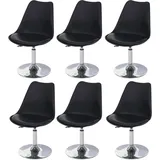 Mendler Drehstuhl Malmö T501 Kunstleder schwarz 6er Set
