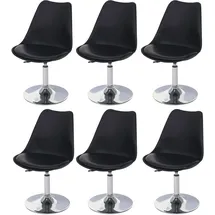 Mendler Drehstuhl Malmö T501 Kunstleder schwarz 6er Set