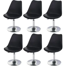 Mendler Drehstuhl Malmö T501 Kunstleder schwarz 6er Set