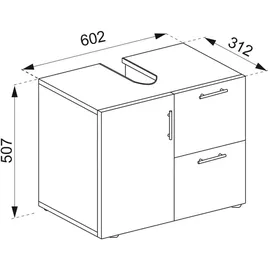 VCM Holz Badunterschrank Flandu Schublade