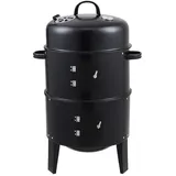 Livingandhome Bbq-Smoker, Schwarz, Metall, 80x40 cm, Grills & Outdoor-Küchen, Holzkohlegrills