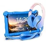 AngelTech Kinder Tablet Slim – 7 Zoll - 3GB RAM + 4GB Virtual RAM - 64 + 64GB Speicher (Kinderpaket Blau)