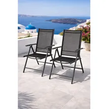 Mojawo Garten Klappstuhl 54 x 64 x 106 cm grau 2 St.