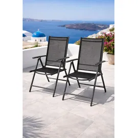 Mojawo Garten Klappstuhl 54 x 64 x 106 cm grau 2 St.