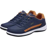 Generisch Turnschuhe Winter Herren Leicht Schnürsenkel Orthopädische Walkingschuhe Komfort Arch Support Cushion Turnschuhe Mode Weite Füße rutschfest Freizeitschuhe Sneaker Leicht Herren Blau 48 - 48 EU Weit
