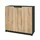Vladon Logan 82 x 78 x 37 cm Schwarz matt / Eiche Natur