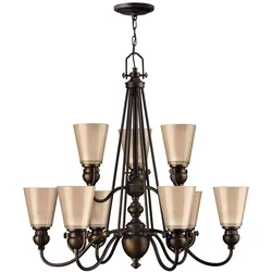 Kronleuchter Mayflower 9-flammig - Alte Bronze