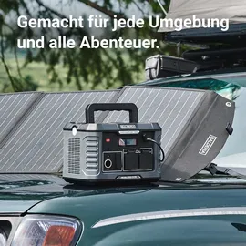 Balderia Power Set, tragbare Powerstation 500W mit faltbarem Solarpanel 120W