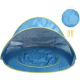 Ejoyous Beach Tent, Pop Up Sun Shelter with Built in Baby Pool and UV50 Protection, Lightweight Portable, for Infant Toddlers Outdoor Travel Camping (Blue)