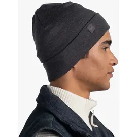 Buff Merinowolle Mütze Heavyweight solid grey