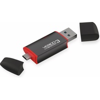 Verico TM20 Hybrid Dual 3 schwarz/rot 128GB, USB-A 3.0/USB 2.0 Micro-B (1UDOV-T0BKC3-NN)
