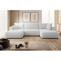 DB-Möbel Wohnlandschaft "GRAND" U-Form-Sofa mit Schlaffunktion, Bettkasten, Ottomane. grau