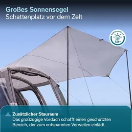 Skandika Sonnensegel Spirit 740 x 310 cm | Wetterschutz mit Teleskopstangen,