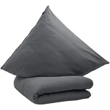 schlafgut Premium Knitted Jersey Uni Grau 135 x 200 cm + 2 x 80 x 80 cm