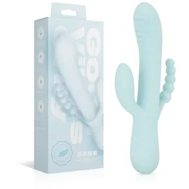Good Vibes Only - Triple Stimulation Vibe - Soft Silicone - Blau