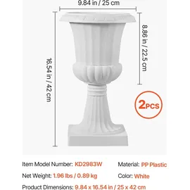 Vevor Blumenspindel 25 x 42 cm Weiß