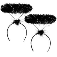 2er-Pack Engel-Halo-Stirnbänder für schwarze Engel oder Feen-Kostüme, Halloween-Stirnband-Party-Kopfbedeckungen, gefallener Engel-Heiligenschein und dunkle Feen-Accessoires