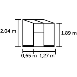 Juliana Halls Gewächshaus Qube Lean-to 24 Schwarz 0,8 m2