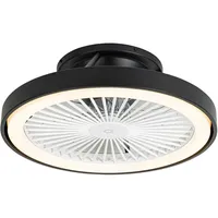 QAZQA Smarter Deckenventilator schwarz 54cm inkl. led Dimmbar mit