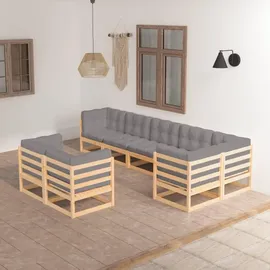vidaXL Garten-Lounge-Set 8-tlg. grau/beige