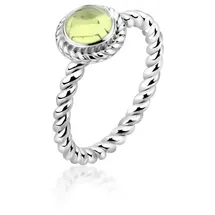 Nenalina Ring 925 Silber Geburtsstein, August, Twisted in Gelb 58