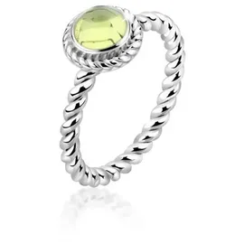 Nenalina Ring 925 Silber Geburtsstein, August, Twisted in Gelb 58