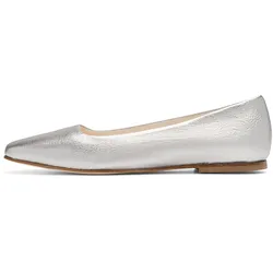 Ballerina HENRY STEVENS "Audrey B Businessschuh", Damen, Gr. 37, silber, Leder, elegant, Schuhe, Damen Halbschuhe Leder handgefertigt, Slipper