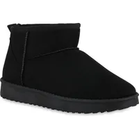 VAN HILL Damen Winter Boots Bequeme Profil-Sohle Schuhe 213476 Schwarz, 40 - 40