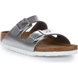 Birkenstock Arizona Weichbettung Naturleder schmal metallic silver 36