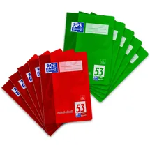 Oxford Vokabelheft, A5, Lin. 53 (2 Spalten), 32 Blatt, rot und grün, 10 Stück
