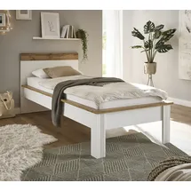 Home Affaire Einzelbett HOME AFFAIRE "WESTMINSTER Bett im Landhausstil, Doppelbett, Bettgestell", weiß (pinie weiß dekor, pinie weiß dekor, eiche wotan dekor), B:107cm H:94cm L:210cm, Betten, in verschiedenen Farben verfügbar, Liegefläche 90/140/180x200 cm