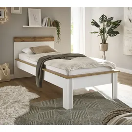 Home Affaire Einzelbett HOME AFFAIRE "WESTMINSTER Bett im Landhausstil, Doppelbett, Bettgestell", weiß (pinie weiß dekor, pinie weiß dekor, eiche wotan dekor), B:107cm H:94cm L:210cm, Betten, in verschiedenen Farben verfügbar, Liegefläche 90/140/180x200 cm