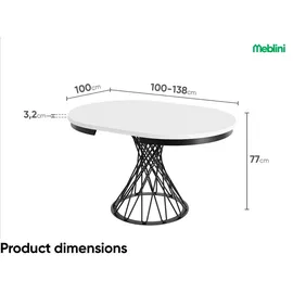 meblini Ø 100 cm weiß