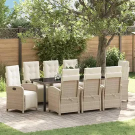 vidaXL Garten Essgruppe 9-tlg. Beige