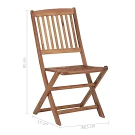 vidaXL Gartenstuhl 47,7 x 57 x 91 cm braun 8 St.