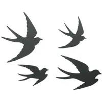 Frank Flechtwaren Wandhänger Vögel, Metall, Mattschwarz Maße: 16 x