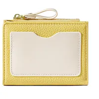 Ohromcoli Geldbörse Damen - Geldbeutel Damen Klein, Portemonnaie Damen Klein PU Leder mit weicher Textur, Bifold Farbkombination Portmonee Damen Leuchtende mit 6 Kartenfächer(Schwarz)