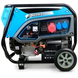 DeTec. Stromerzeuger 3-Phasen Notstromaggregat DT-6500E-3, 6500W 400V Starkstrom + 2x 230V, mit Elektrostart, leise 93 dB(A) blau|schwarz