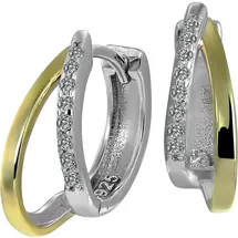 SilberDream Creolen Bicolor Double 925 Sterling Silber SDO4436T silber/gold onesize