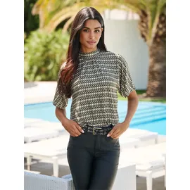 Heine Shirtbluse oliv/schwarz 36