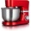 HEINRICHS Küchenmaschine Knetmaschine Teigmaschine 1300W.Küchengerät Rührbesen Knethaken Schneebesen Spritzschutz 10 einstellbare Geschwindigkeiten XL 6,2L Edelstahlschüssel geräuscharm (Rot)