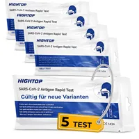 Antigen Schnelltest – 5 Stk. – SARS-CoV-2 Selbsttest für Zuhause – Ergebnis in 15 Minuten – Nasenabstrich hygienisch einzeln verpackt