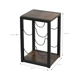 ML-Design Weinregal 24 x 21 x 37,5 cm Schwarz