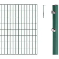 GAH Alberts Alberts Komplettset Doppelstabmattenzaun grün 2 m Matten, Höhe 200 cm, Länge 4 | 30 m