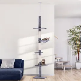 PawHut Kratzbaum Deckenhoch 40 x 34 x 230-260 cm grau