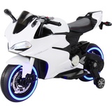 Actionbikes Motors Kindermotorrad 1299SS, Elektromotorrad, Soft-Start, LED-Leuchten, Soundmodul, Stoßdämpfer, 70 Watt (Weiß)