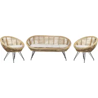 Beliani Lounge Set 3-tlg. Beige/Schwarz