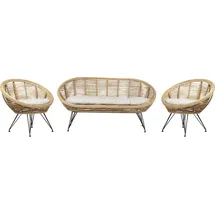 Beliani Lounge Set 3-tlg. Beige/Schwarz